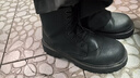 啄木鳥(niǎo)馬丁靴男款英倫風(fēng)黑色高幫皮鞋2025新款中幫機車(chē)靴子男生增高皮靴 黑色 43 曬單實(shí)拍圖
