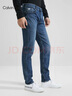 Calvin KleinJeans【磨絨保暖】秋冬男士休閑通勤ck刺繡合體楔形錐形牛仔褲 1A4-牛仔藍 33 曬單實(shí)拍圖