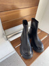 他她（TATA）厚底彈力瘦瘦靴女靴法式真皮秋冬短靴子新款7D243DD4 黑色 38 曬單實(shí)拍圖