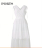 PORTS寶姿春夏新品女裝V-領(lǐng)無(wú)袖中長(cháng)連衣裙SM8D059MLN001 奶白色 S (4) 曬單實(shí)拍圖