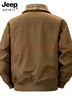 JEEP SPIRIT吉普男士羊羔絨外套2025冬季加厚中年多口袋加絨衣服保暖工裝夾克 咖啡色 加絨 0786A 3XL (建議165-179斤) 曬單實(shí)拍圖