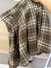 茵曼（INMAN）茵曼復古格紋高腰百褶短裙2025冬女裝新款學(xué)院A字半身裙 深咖格 M 曬單實(shí)拍圖