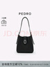 PEDRO牛皮hobo包26冬季Studio系列單肩斜挎包女包生日禮物PW2-35210020 黑色 中包 曬單實(shí)拍圖