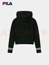 FILA 斐樂(lè )官方女士編織衫冬季新款休閑寬松連帽拉鏈毛衣開(kāi)衫 正黑色-BK M 165/84A/M 曬單實(shí)拍圖