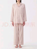 無(wú)印良品（MUJI）女式 無(wú)側縫雙層紗織長(cháng)袖睡衣 女士家居服 套裝純棉全棉 FD1LUC5A 淺粉紅色 XL 上裝165/92A 下裝165/74A 曬單實(shí)拍圖
