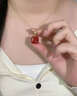 傾愛(ài)紅瑪瑙吊墜S925銀項鏈女款國風(fēng)無(wú)事牌鎖骨鏈首飾品生日禮物送女友 曬單實(shí)拍圖