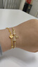 老鳳祥四葉草黃金手鏈女士足金轉運珠手串新年情人節禮物送女友老婆生日 足金四葉草+贈925銀雙層手鏈 曬單實(shí)拍圖