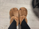 chikoku2025冬季新款雪球貓抓女棉靴休閑情侶加絨保暖防滑親子包跟棉拖鞋 小鈾棕 38 -39【適合37-38碼】 曬單實(shí)拍圖