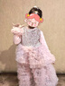 G.duck小黃鴨女童連衣裙冬季寶寶公主禮服裙兒童裙子加絨厚絨亮片蛋糕裙 粉色 90 cm 曬單實(shí)拍圖