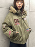 F426【趙露思許妍同款】冬季新款美式復古連帽毛領(lǐng)派克棉服 軍綠色 M 曬單實(shí)拍圖