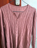 兆君2025早秋新款圓領(lǐng)針織衫女長(cháng)袖修身假開(kāi)衫豎條紋上衣 灰粉色 M 曬單實(shí)拍圖