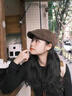 梵昇昱新款麂皮絨貝雷帽女秋冬復古前進(jìn)帽英倫百搭顯臉小畫(huà)家大頭鴨舌帽 復古前進(jìn)帽【咖色】 均碼 55-59cm 曬單實(shí)拍圖