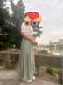 茵杜馬面裙全套新中式2025新款漢服女裝中國風(fēng)改良旗袍裙子 522 白短袖上衣+綠馬面裙 XL 曬單實(shí)拍圖