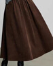 初語(yǔ)半身裙女2025秋季新款燈芯絨復古可露麗風(fēng)中長(cháng)款傘裙 深咖色 L 曬單實(shí)拍圖