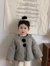 班喜迪女童棉服冬季兒童寶寶洋氣外套冬裝棉衣童裝棉襖夾棉保暖印花上衣 灰色 100 曬單實(shí)拍圖