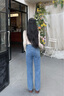 衣品天成寬松高腰窄版直筒牛仔褲休閑個(gè)性雙扣設計秋季女簡(jiǎn)約顯瘦百搭褲子 曬單實(shí)拍圖