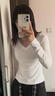 邦帛世白色內搭修身V領(lǐng)長(cháng)袖T恤女2026新款秋冬緊身打底衫上衣女秋天穿搭 V領(lǐng)打底衫-白色 L 【建議110-120斤】 曬單實(shí)拍圖