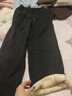 浪莎窄版闊腿運動(dòng)褲女加絨秋冬款寬松直筒顯瘦垂感小個(gè)子休閑香蕉褲女 黑色 【特厚羊羔絨】 L 【推薦110-120斤】 曬單實(shí)拍圖