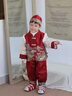 班喜迪男童漢服套裝冬裝寶寶嬰兒周歲禮服中式唐裝國風(fēng)兒童喜慶拜年衣服 紅色 加絨 100 曬單實(shí)拍圖