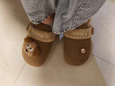 天美意絨絨拿鐵厚底加絨保暖勃肯鞋毛毛鞋棉鞋女雪地靴短靴子2025冬新款 滿(mǎn)幫款-棕色 37 曬單實(shí)拍圖