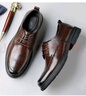 卡帝樂(lè )鱷魚(yú)（CARTELO）格紋男士皮鞋耐磨軟牛皮休閑皮鞋男商務(wù)圓頭厚底男鞋9672 棕色 43 曬單實(shí)拍圖