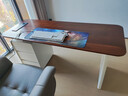 暖閣小屋胡桃木色書(shū)桌輕奢高級感轉角電腦辦公桌復古奶油風(fēng)老板桌大班臺 【實(shí)木胡桃木】書(shū)桌+短柜 160*60*75cm 曬單實(shí)拍圖
