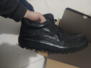 dreambox鈞博老爹鞋vibram防滑耐磨厚底增高男士高檔馬皮休閑皮鞋 黑色 40 曬單實(shí)拍圖