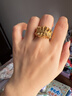 TSL黃金戒指女百褶裙波浪足金戒指送女友老婆圣誕節生日禮物 【線(xiàn)下門(mén)店同款】百褶裙戒指12圈口約5.2克 曬單實(shí)拍圖