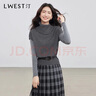 朗文斯?。↙.WEST）女2025冬季新款小眾設計感半高領(lǐng)灰色針織背心 深灰 M 100-110斤 曬單實(shí)拍圖
