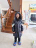 暇步士（Hush Puppies）童裝兒童長(cháng)款羽絨服冬裝新款男女童加厚保暖外套 藏藍 140 曬單實(shí)拍圖