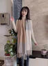恒源祥羊毛圍巾女冬季百搭格子英倫風(fēng)加厚保暖圍巾2025新款披肩駝色 駝灰拼色 曬單實(shí)拍圖