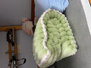 南極人（Nanjiren）可穿兔毛絨毛毯冬季加厚加絨抱枕被子兩用蓋毯二合一毯子睡袋成人 兔毛絨-綠色【加厚兔毛絨 保暖舒適】 150*200cm【兔毛絨二合一抱枕被】 曬單實(shí)拍圖