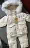 G.duck小黃鴨1歲2嬰幼兒小童洋氣加厚羽絨服女寶寶冬季防寒保暖分體套裝 米白色(零下10-20度左右) 100 cm 曬單實(shí)拍圖