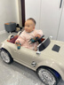 康帥愛(ài)貝美兒童電動(dòng)車(chē)仿奔馳復古老爺電動(dòng)汽車(chē)男女孩四輪車(chē)遙控寶寶玩具童車(chē) 米色+四驅+遙控+皮座+硬輪+12V7A電瓶+大禮包 曬單實(shí)拍圖