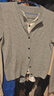 edition【E+云朵系列】秋季新款假兩件撞色輕薄羊毛針織開(kāi)衫 中華灰色K02 L /170 曬單實(shí)拍圖