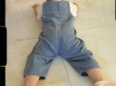 G.duck小黃鴨兒童褲子春秋新款寶寶牛仔背帶褲中小男女童連體褲寬松百搭 藍色 卡通小恐龍 80 曬單實(shí)拍圖