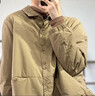 皮爾卡丹（pierre cardin）品牌出口純色翻領(lǐng)夾棉短款棉服女冬休閑減齡襯衫式棉衣外套 卡其色 M 【90-105斤】 曬單實(shí)拍圖