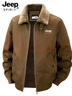 JEEP SPIRIT吉普男士羊羔絨外套2025冬季加厚中年多口袋加絨衣服保暖工裝夾克 咖啡色 加絨 0786A 3XL (建議165-179斤) 曬單實(shí)拍圖