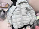 KINGXIAOJING2025新款加厚泡芙面包服保暖服連帽外套90白鴨絨 【抗寒/保暖/擋風(fēng)】pu防水青灰色【底部加大配重】 110 110cm（建議身高100-110）充絨量60g 曬單實(shí)拍圖