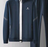 皮爾卡丹（pierre cardin）套裝男秋冬休閑開(kāi)衫加絨加厚運動(dòng)衛衣長(cháng)褲兩件套 深藍加絨 XL 曬單實(shí)拍圖