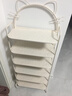 航軒世家收納鞋架家用門(mén)口多層簡(jiǎn)易小型小窄入戶(hù)防塵鞋柜鐵藝奶油風(fēng)置物架 奶油白 45cm×6層 曬單實(shí)拍圖
