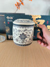 兮元記青花纏枝蓮過(guò)濾茶杯陶瓷茶水分離泡茶杯辦公室個(gè)人專(zhuān)用喝茶杯子 礫華銀蓮天福辦公杯【東方禮盒】 曬單實(shí)拍圖