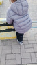 鴨鴨兒童輕薄羽絨服男女童短款寶寶小童中大童連帽童裝冬季外套KX 淺紫 130 曬單實(shí)拍圖