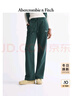 Abercrombie & Fitch美式LOGO保暖抓絨松緊腰直筒運動(dòng)衛褲25秋冬新款女裝147-5166 墨綠色 M (165/76A) 曬單實(shí)拍圖