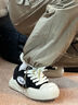 Ocai smile 開(kāi)口笑 黑色帆布鞋 厚底增高小眾國潮鞋夏季大頭休閑鞋 復古黑 37 曬單實(shí)拍圖