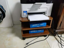 詩(shī)亭居打印機支架 置物架落地簡(jiǎn)約現代辦公室放移動(dòng)桌下復傳真機支架多 帶輪雙層黃胡桃打印架40*40*30 曬單實(shí)拍圖