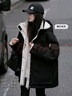 妍莉芬（yanlifen）羽絨棉服女冬季棉衣外套2025年新款工裝加厚時(shí)尚羽棉襖絨服派克服 黑色 XL 建議145-170斤 曬單實(shí)拍圖