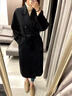 Amerpin雙面羊絨大衣女黑色羊絨大衣女2025秋冬季新品高級感羊毛呢子外套 黑色(國際倉發(fā)貨+禮盒) S 105-120斤 曬單實(shí)拍圖