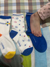 良良（liangliang）0-3-6-12歲嬰幼兒防滑地板襪短筒中筒棉麻兒童襪子3雙裝四季可穿 中筒襪-男(7-9歲) 躍動(dòng)三雙裝 曬單實(shí)拍圖
