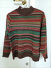 春秋針織毛衣半高領(lǐng)復古提花毛衣洋氣條紋針織打底衫HU13 咖啡 XL 曬單實(shí)拍圖